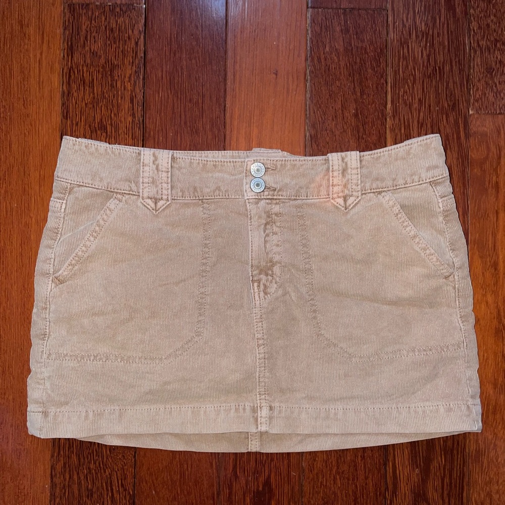 American Eagle Outfitters Tan Corduroy Mini Skirt